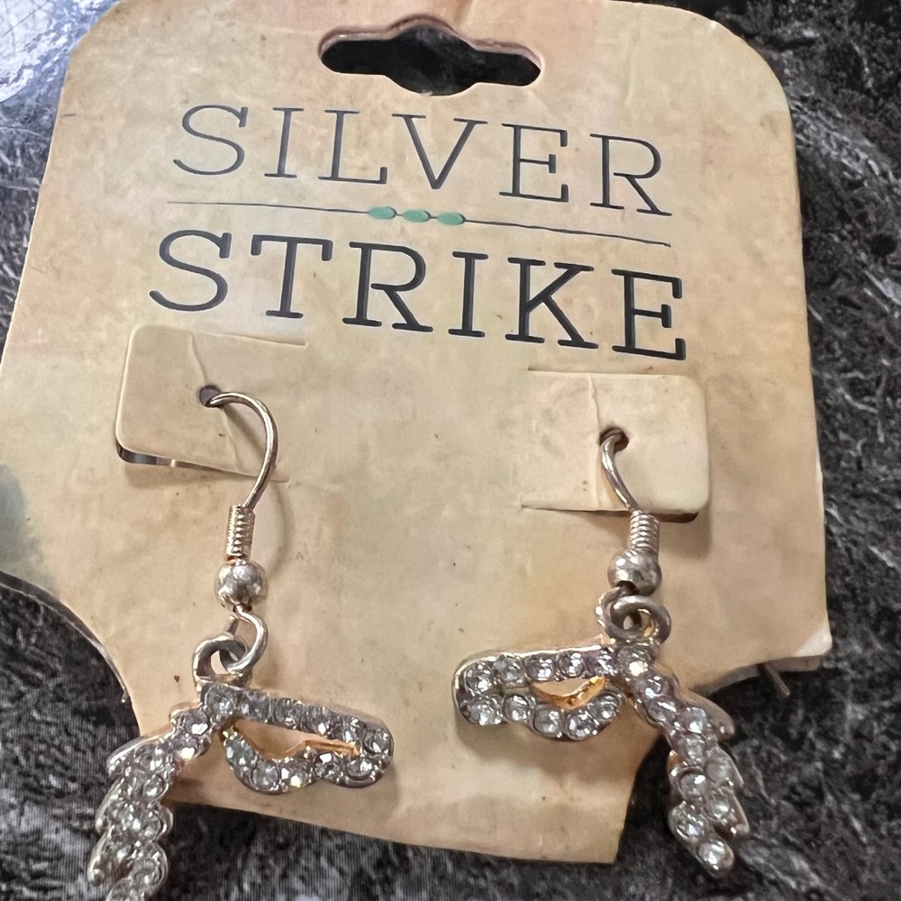 Silver Strike Horse Earrings